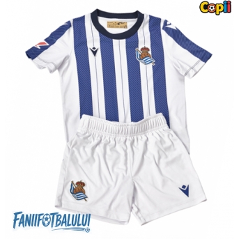 Real Sociedad Echipament de Fotbal Replică 2025-26 Copii Acasa (+ Șorturi)